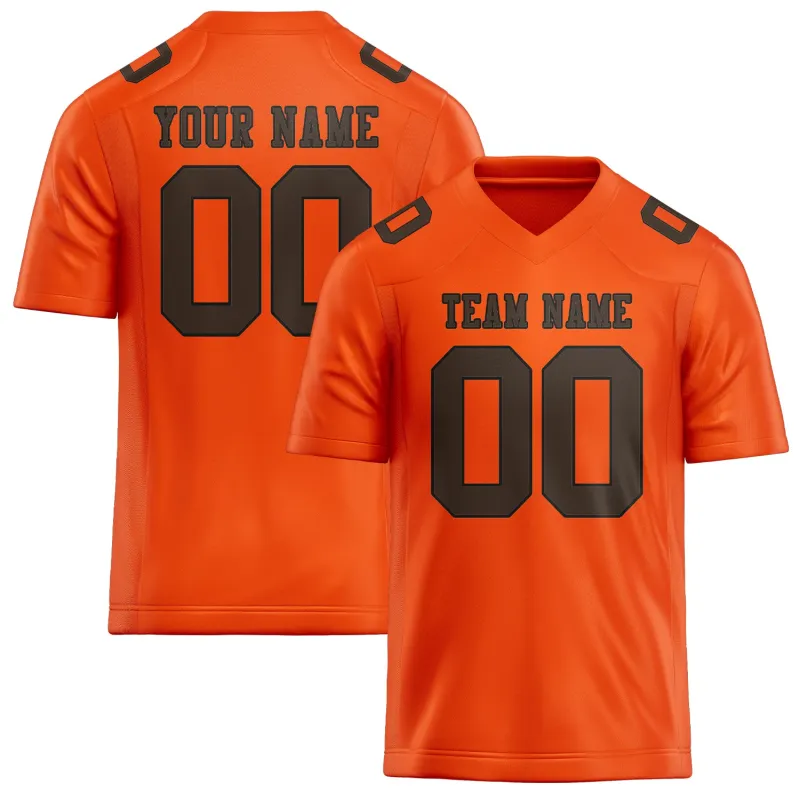 Custom Orange Red Brown Football Jersey made by Tailorly