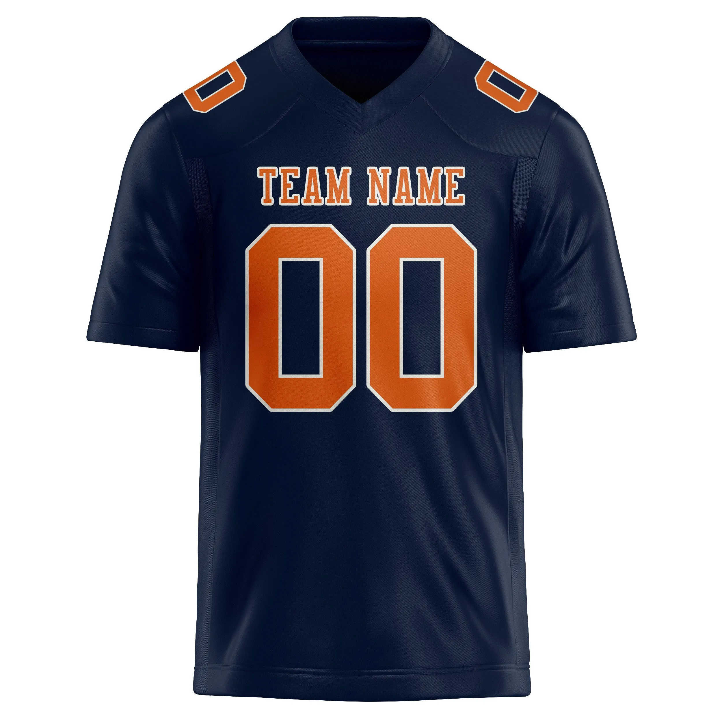 Custom Navy Orange Football Jersey sold by Tailorly product image thumbnail 2