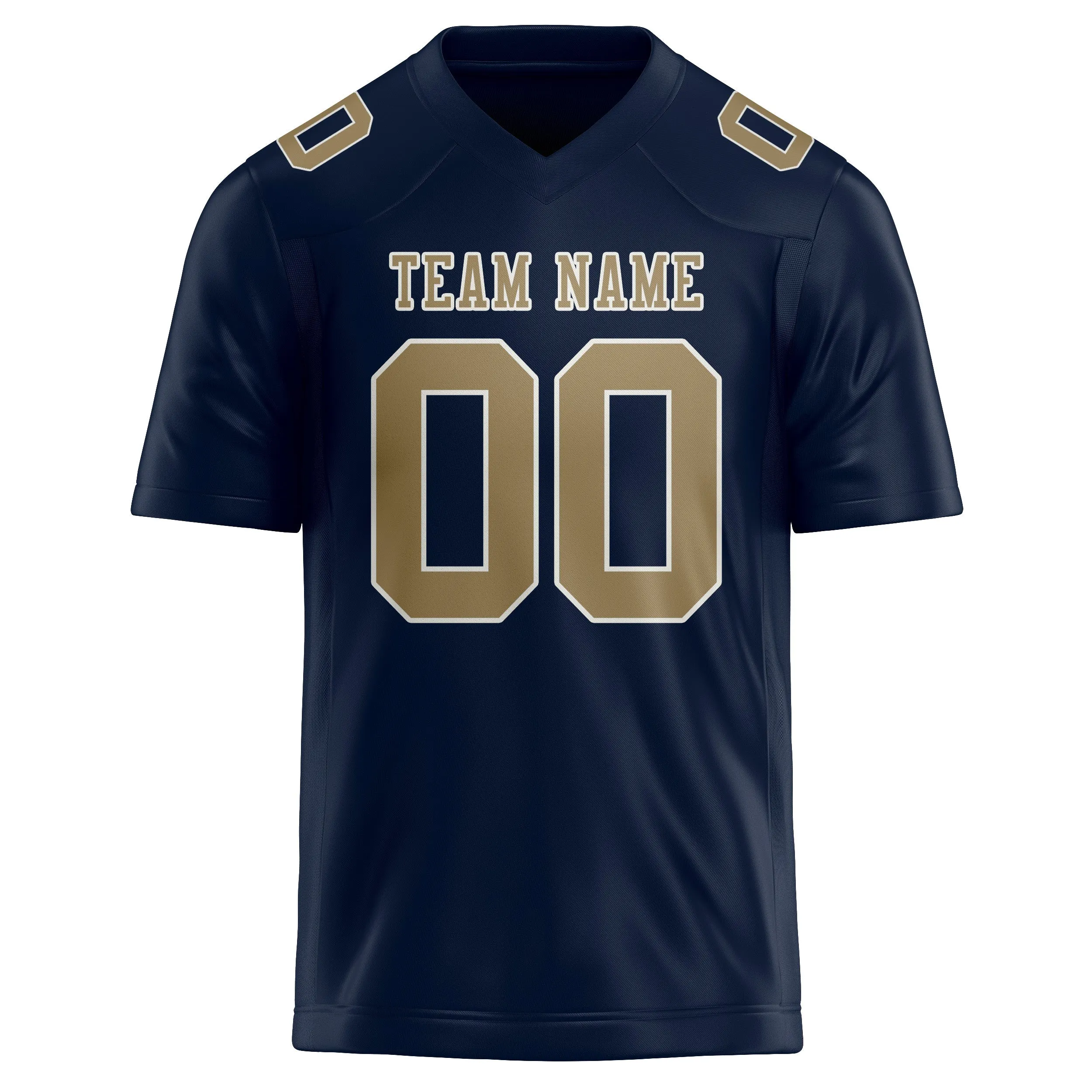 Custom Navy Light Khaki Football Jersey sold by Tailorly product image thumbnail 2
