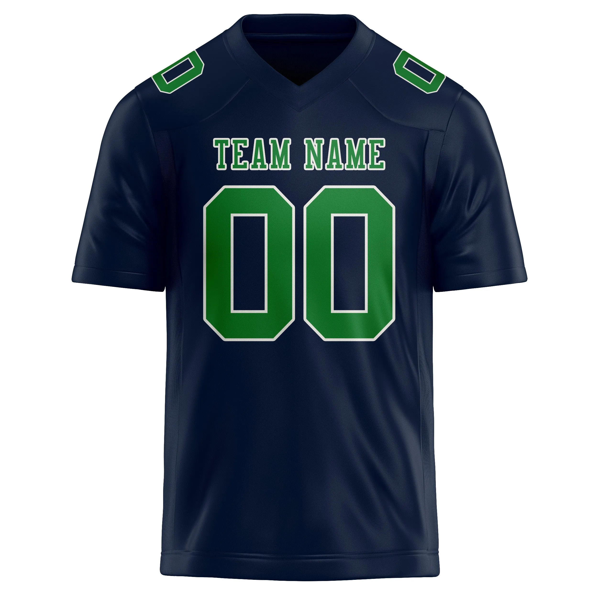 Custom Navy Emerald Green Football Jersey sold by Tailorly product image thumbnail 2
