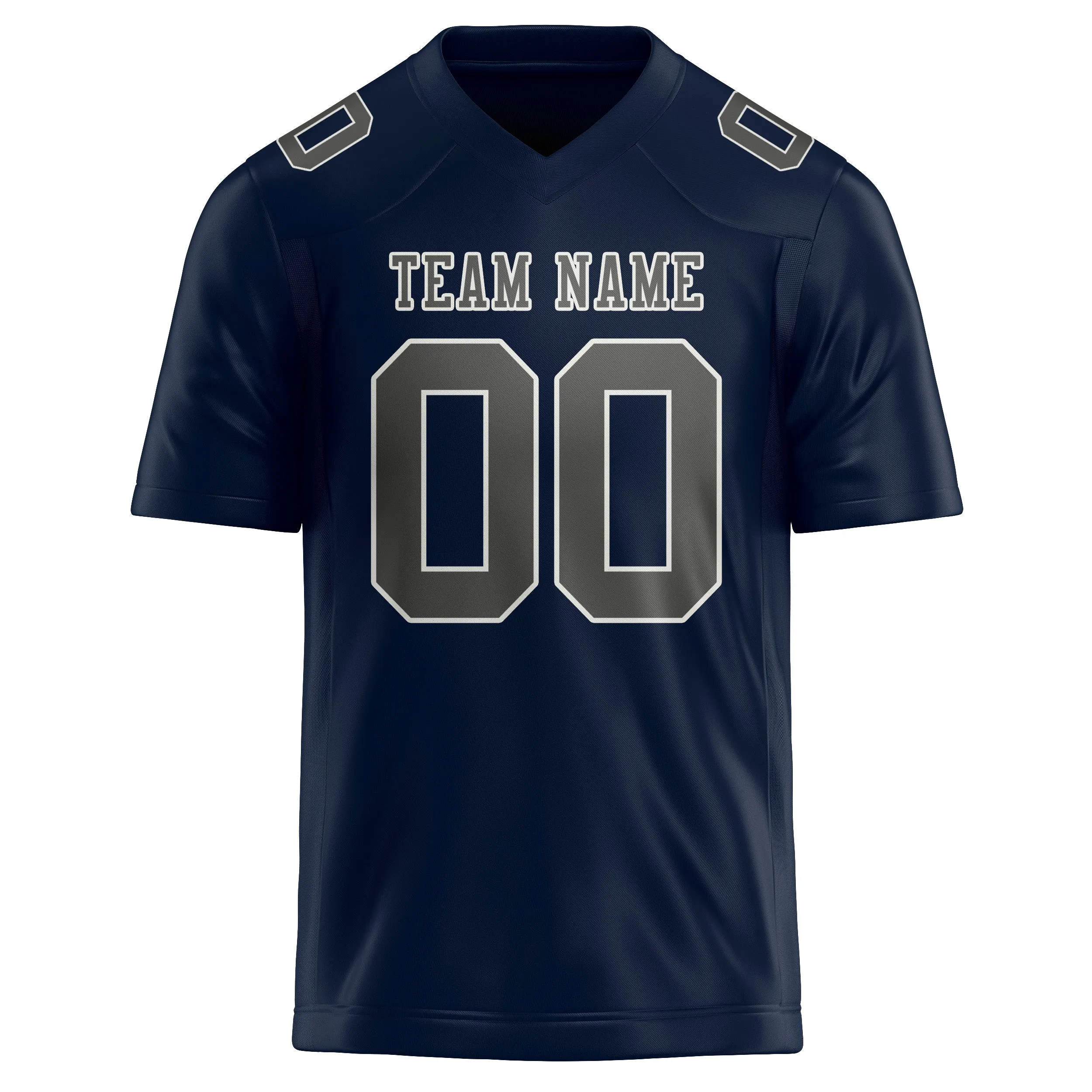 Custom Navy Dark Grey Football Jersey sold by Tailorly product image thumbnail 2