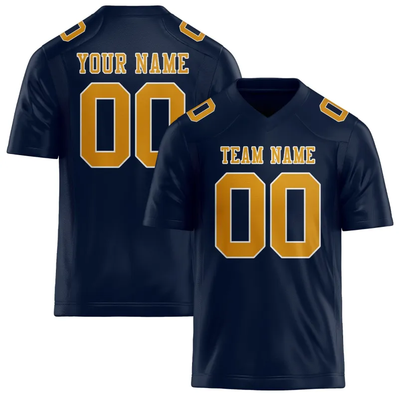 Custom Navy Yellow Football Jersey made by Tailorly