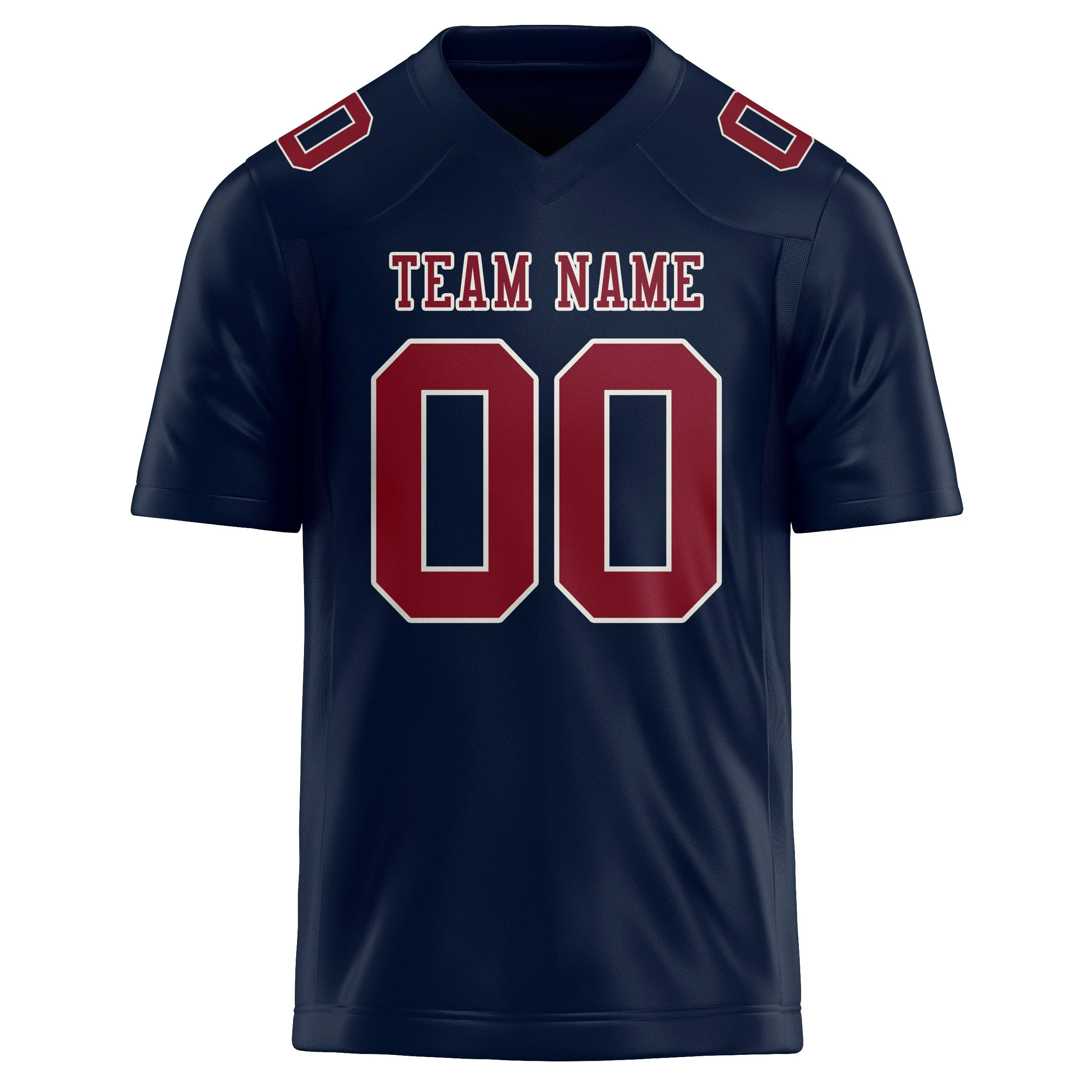 Custom Navy Crimson Red Football Jersey sold by Tailorly product image thumbnail 2