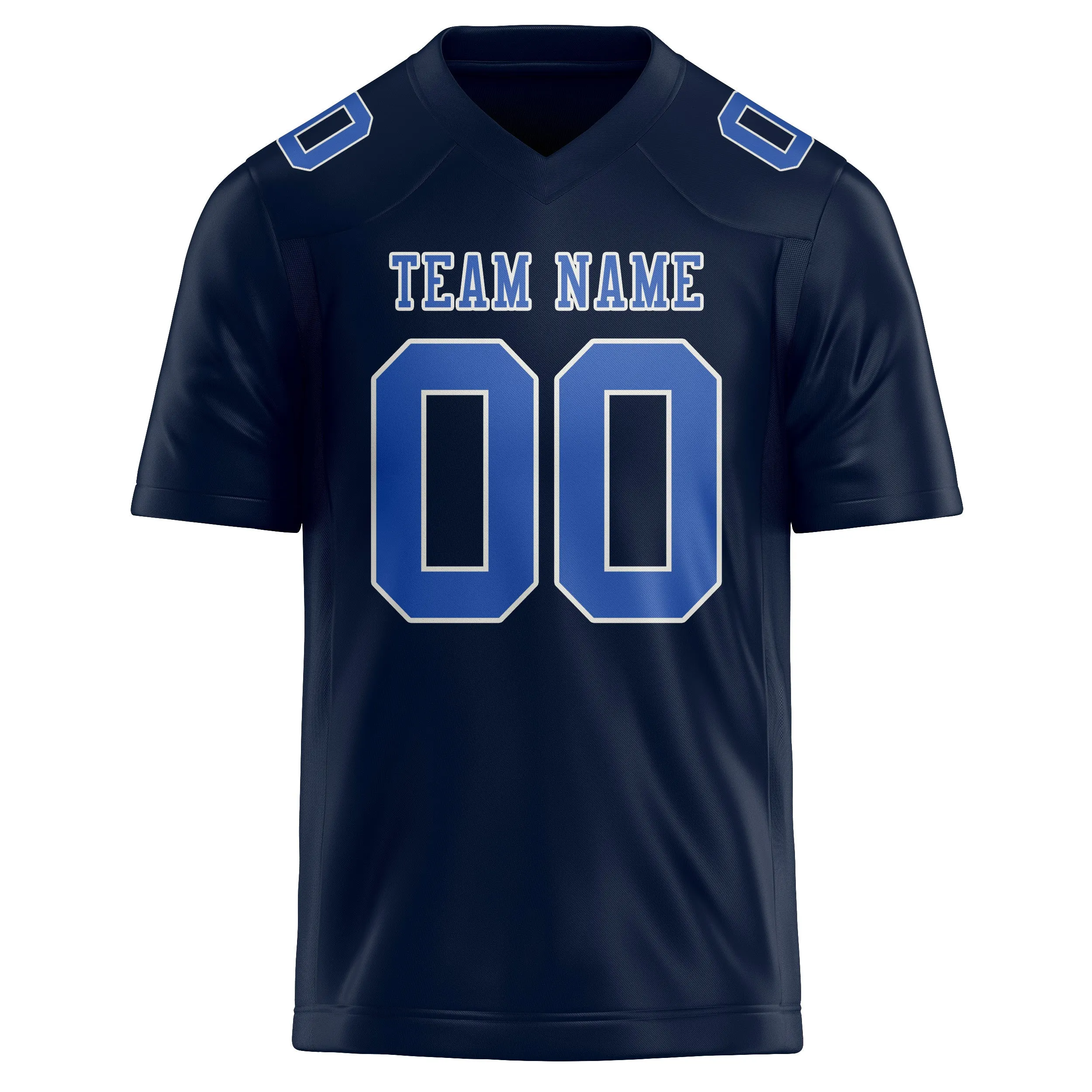 Custom Navy Sky Blue Football Jersey sold by Tailorly product image thumbnail 2