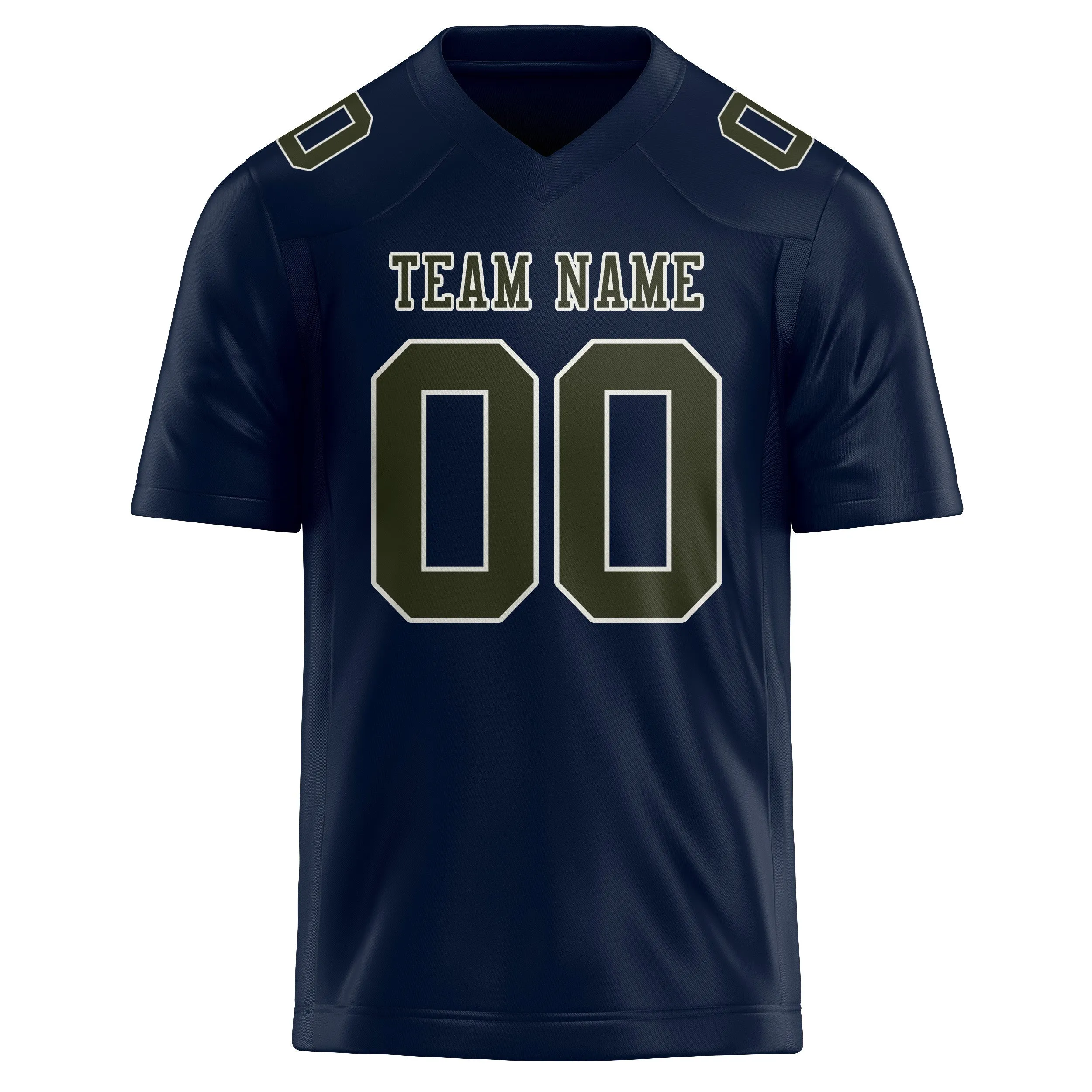Custom Navy Olive Football Jersey sold by Tailorly product image thumbnail 2