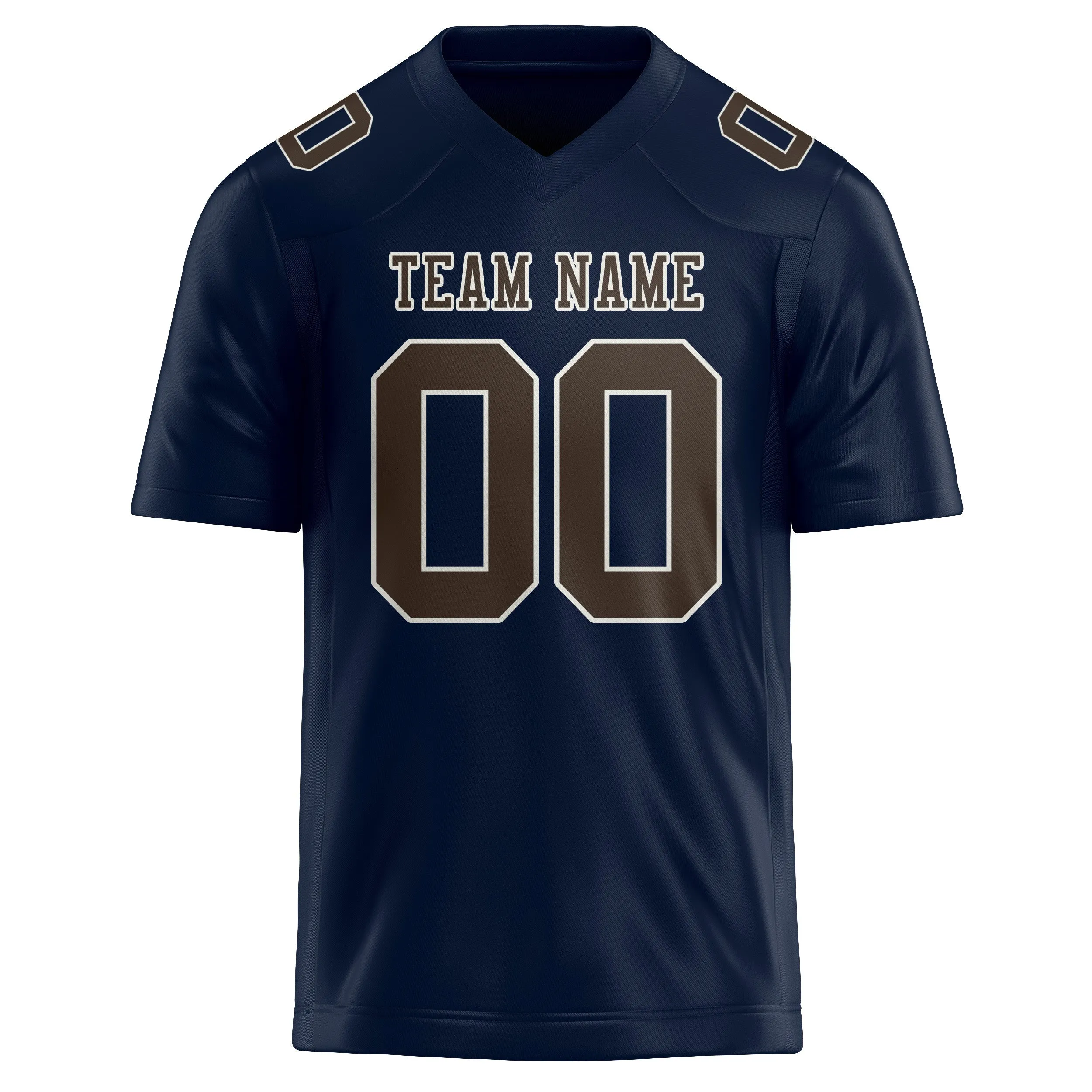 Custom Navy Brown Football Jersey sold by Tailorly product image thumbnail 2