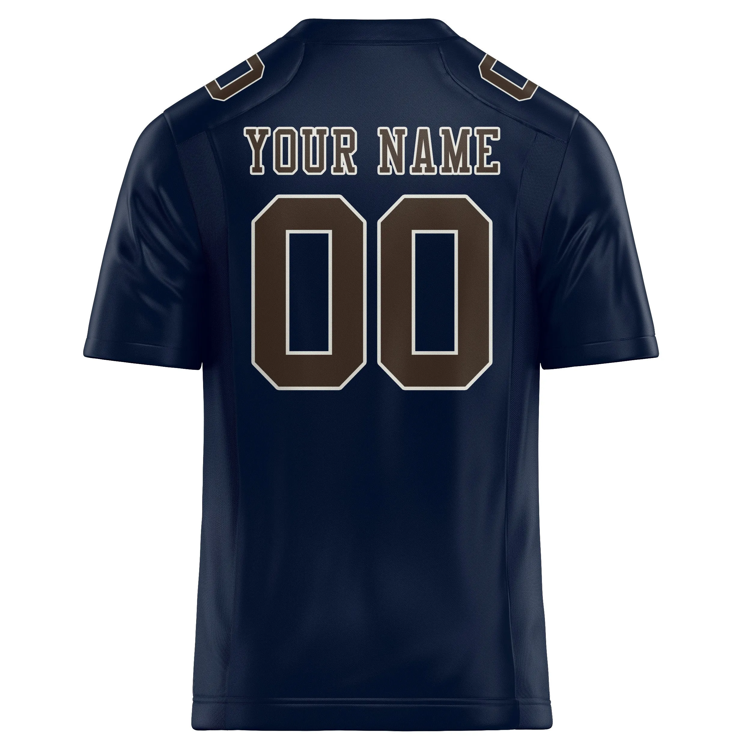 Custom Navy Brown Football Jersey sold by Tailorly product image thumbnail 3