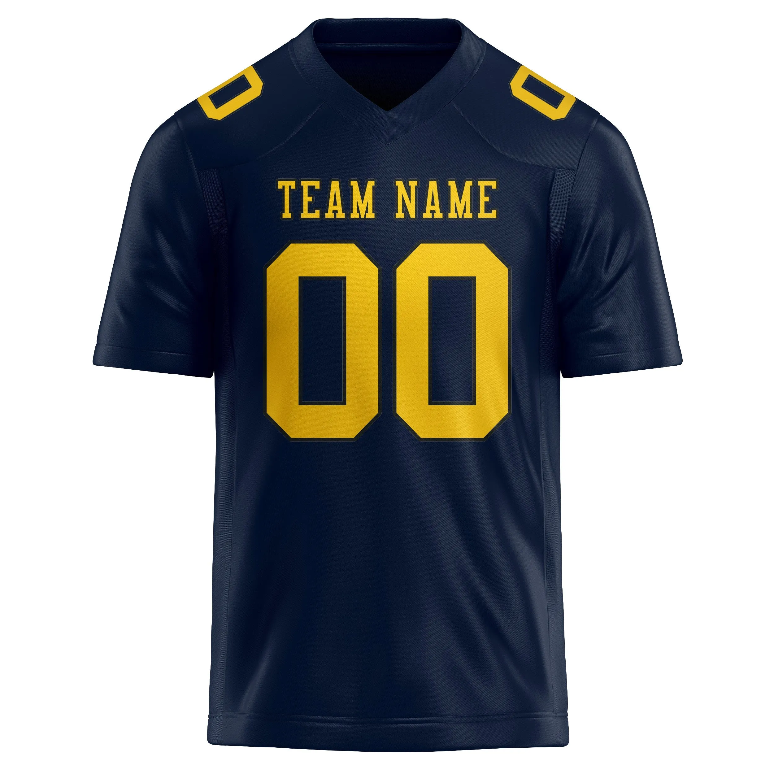 Custom Navy Gold Football Jersey sold by Tailorly product image thumbnail 2