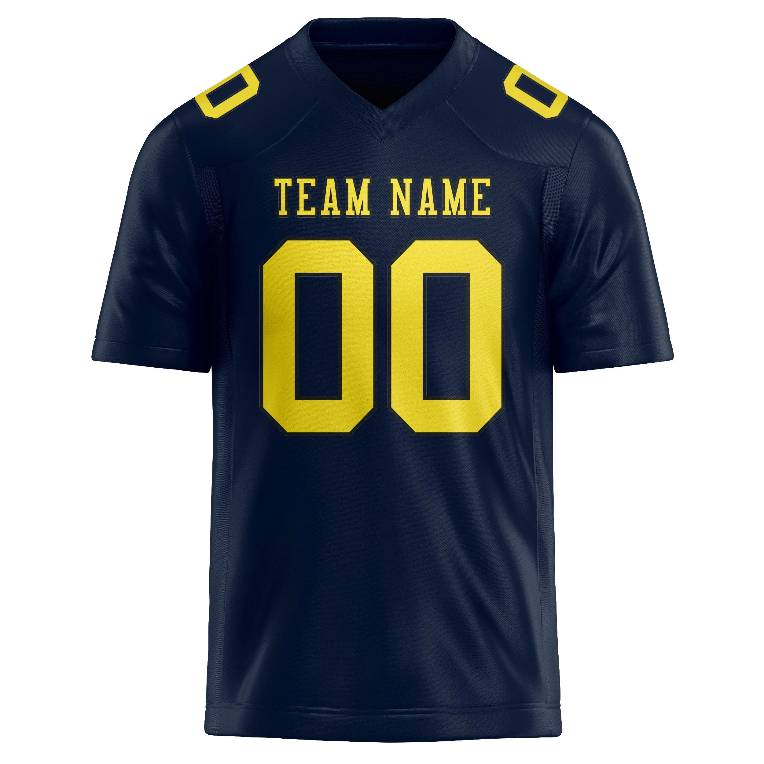 Custom Navy Light Yellow Football Jersey sold by Tailorly product image thumbnail 2