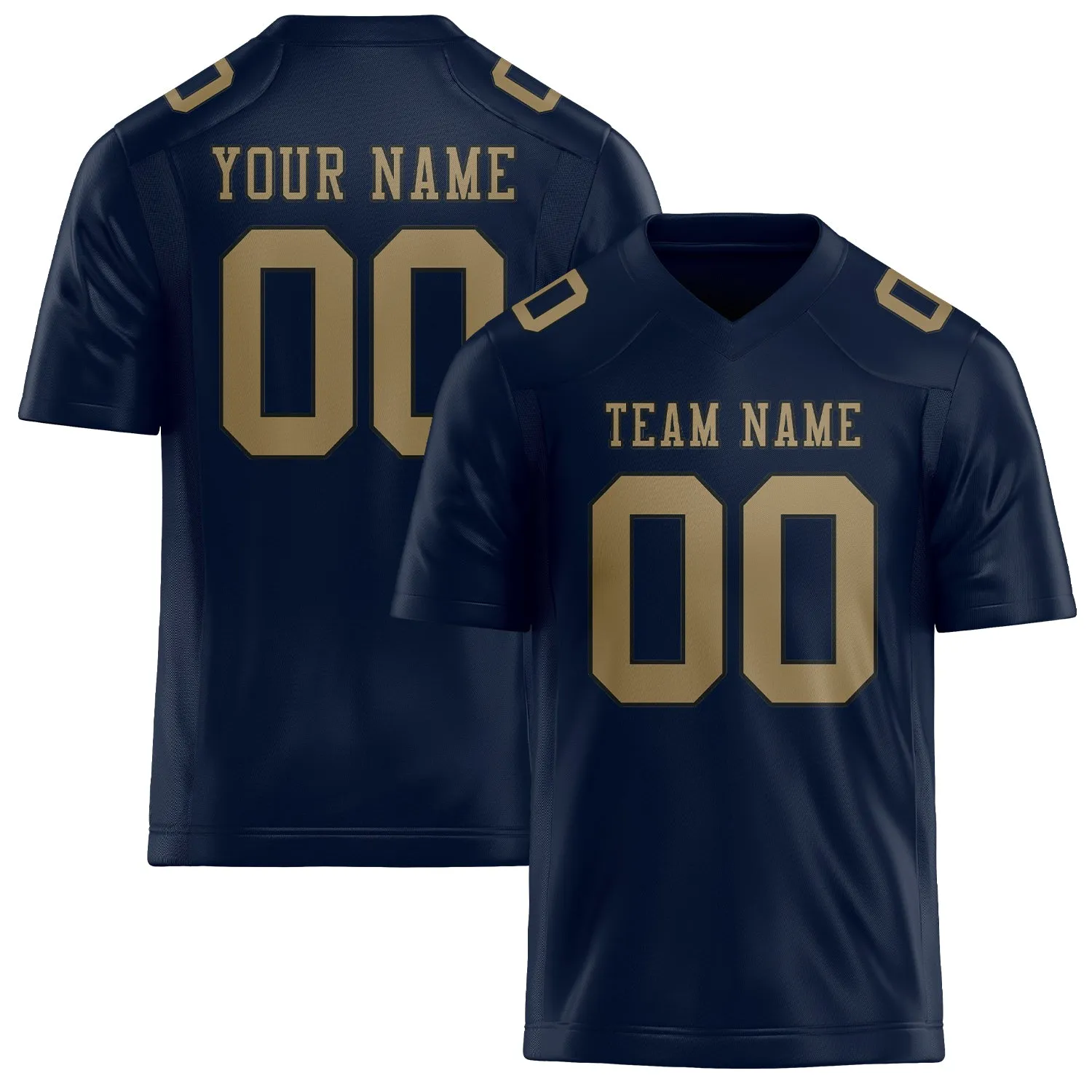Custom Navy Light Khaki Football Jersey sold by Tailorly
