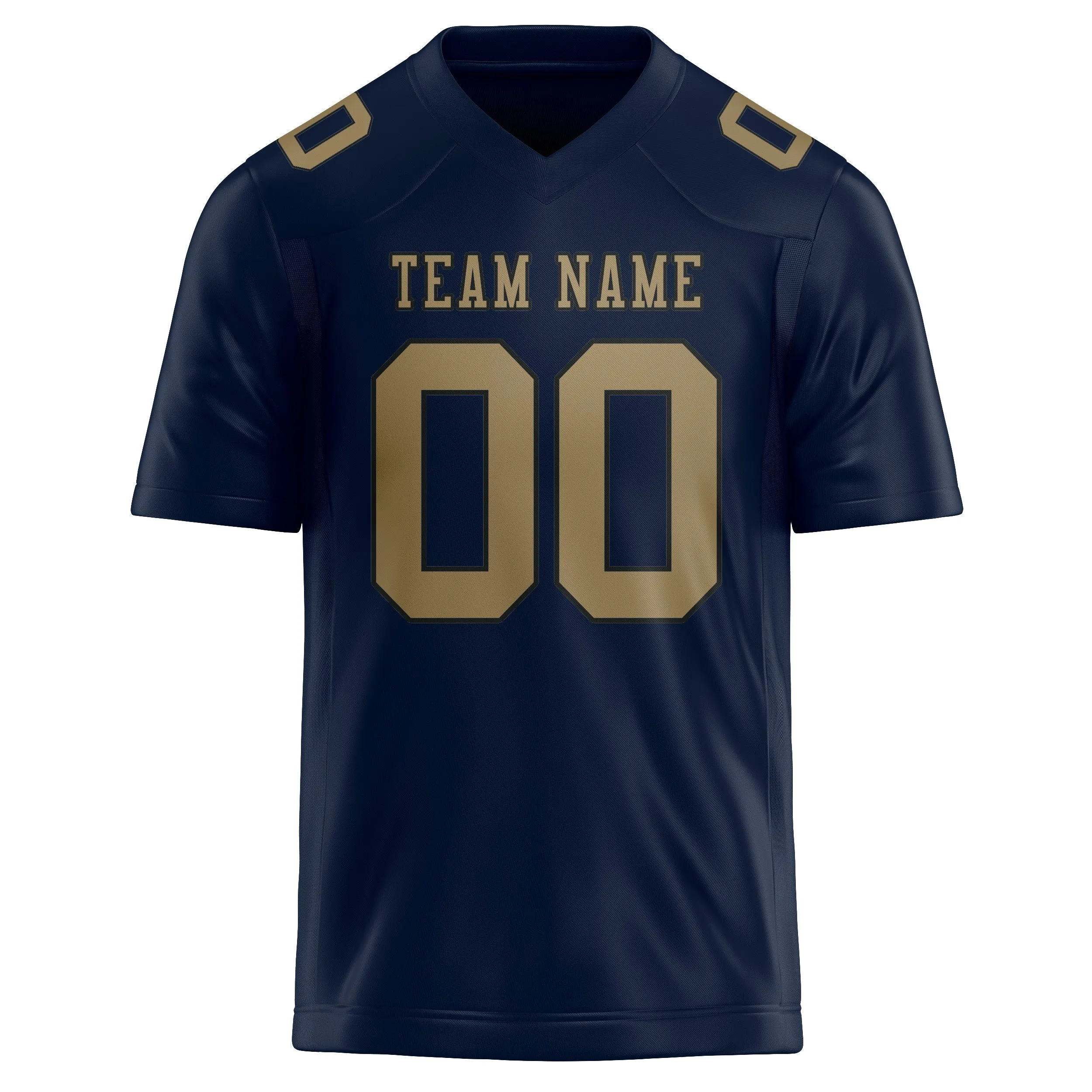 Custom Navy Light Khaki Football Jersey sold by Tailorly product image thumbnail 2