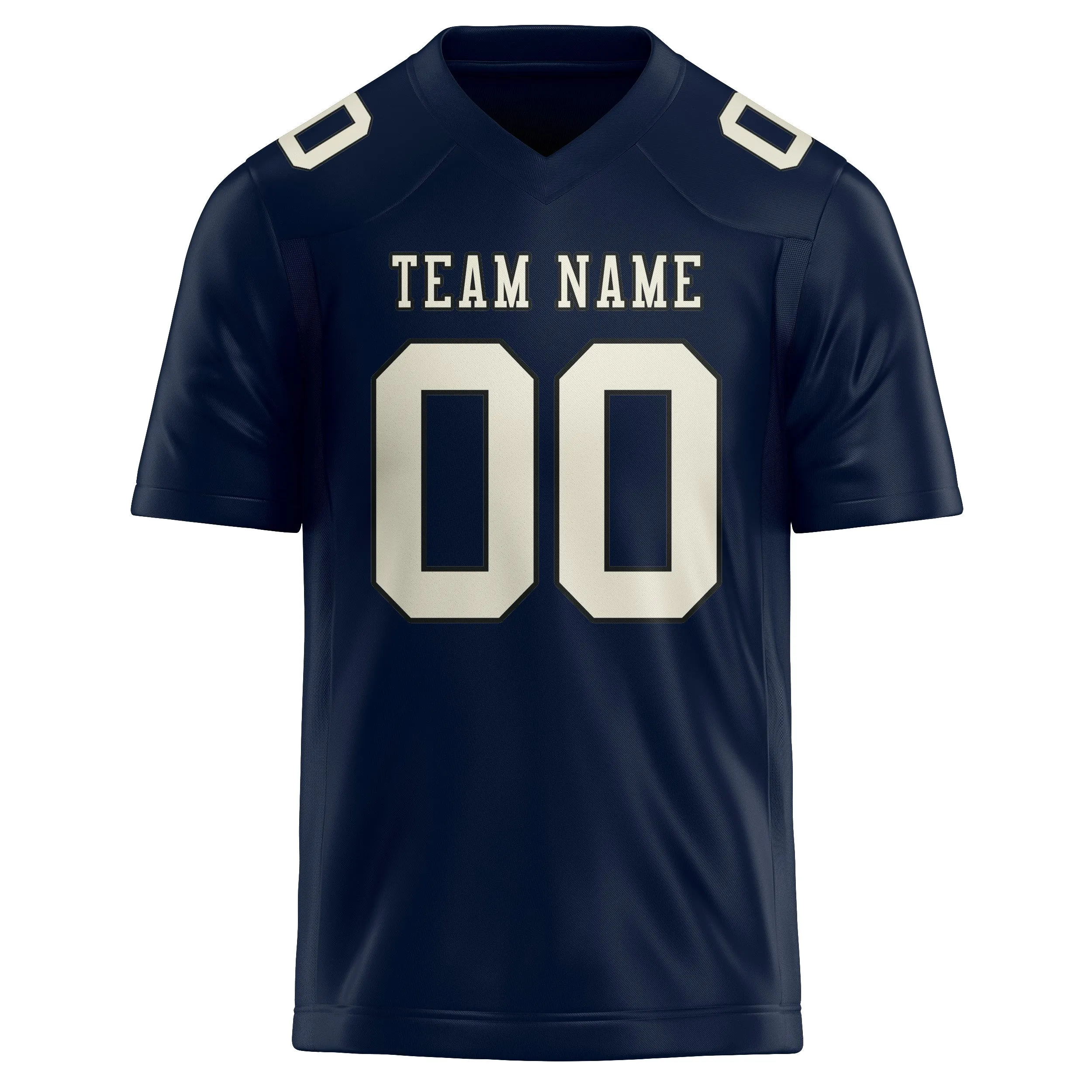 Custom Navy Cream Football Jersey sold by Tailorly product image thumbnail 2