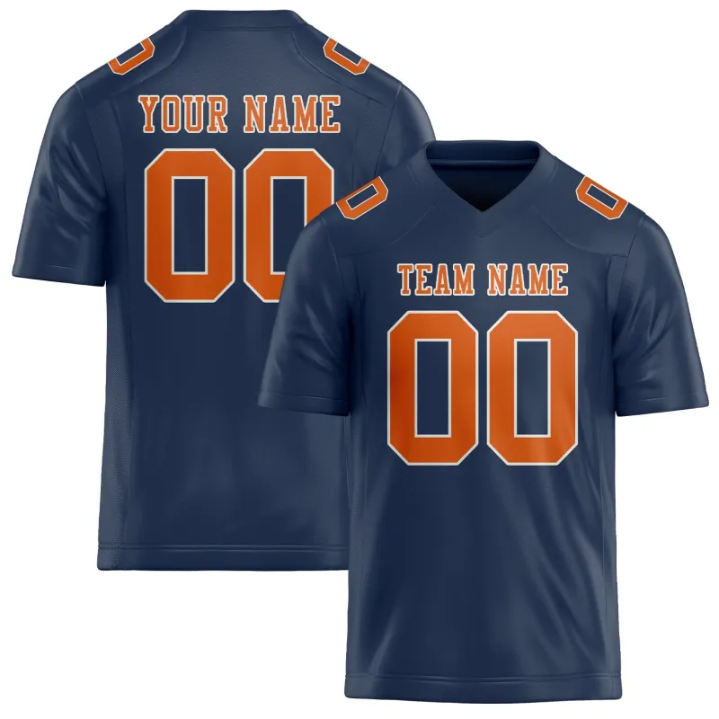 Custom Blue Orange Football Jersey made by Tailorly