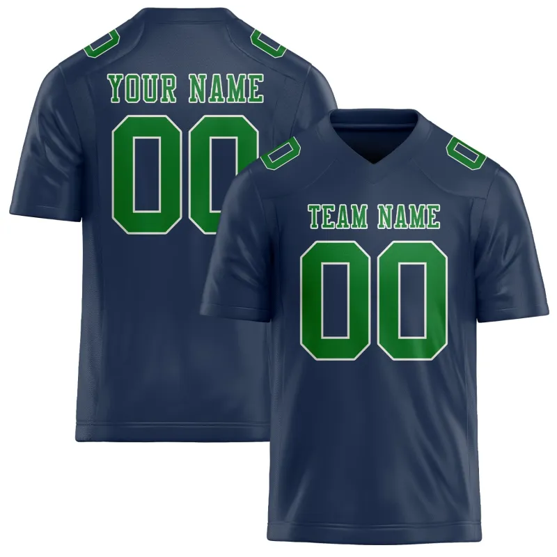 Custom Blue Emerald Green Football Jersey made by Tailorly