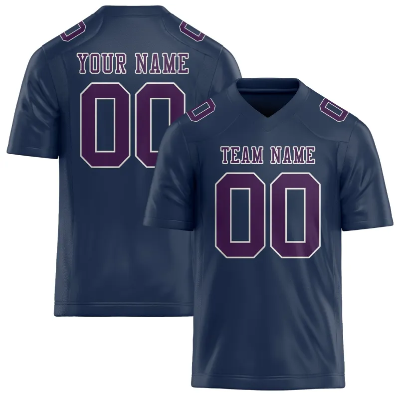 Custom Blue Purple Football Jersey made by Tailorly