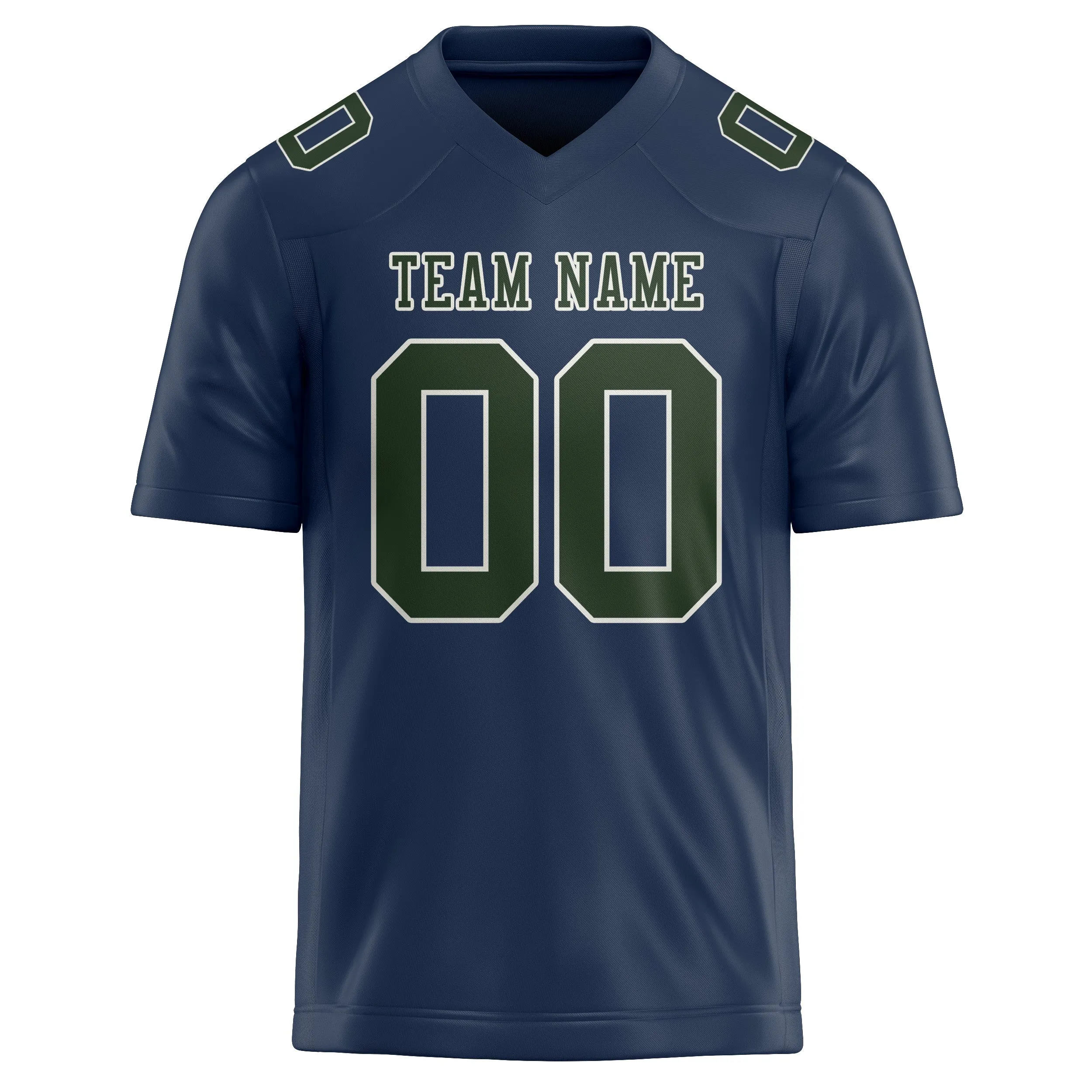 Custom Blue Dark Green Football Jersey sold by Tailorly product image thumbnail 2