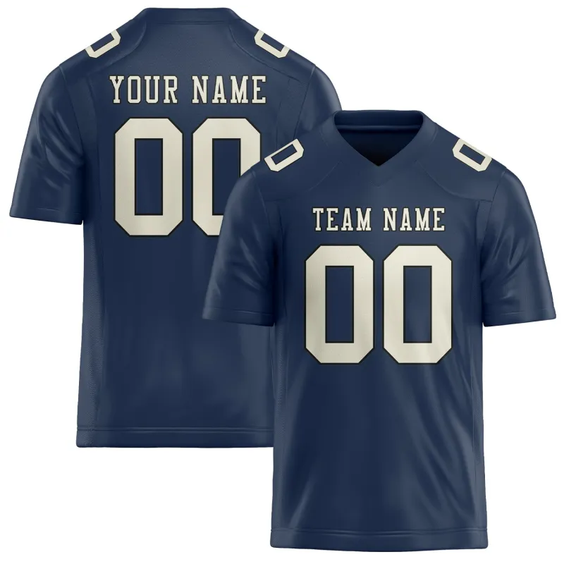 Custom Blue Cream Football Jersey made by Tailorly