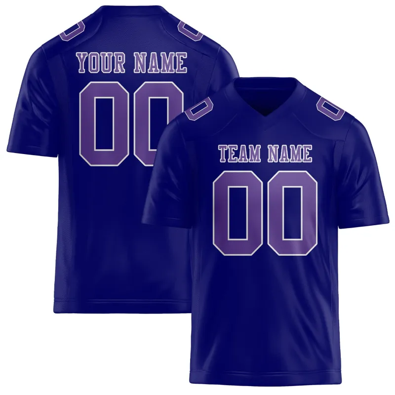 Custom Sky Blue Light Purple Football Jersey made by Tailorly