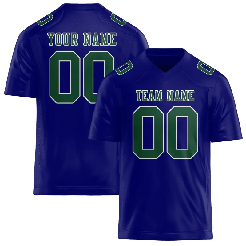 Custom Sky Blue Green Football Jersey made by Tailorly