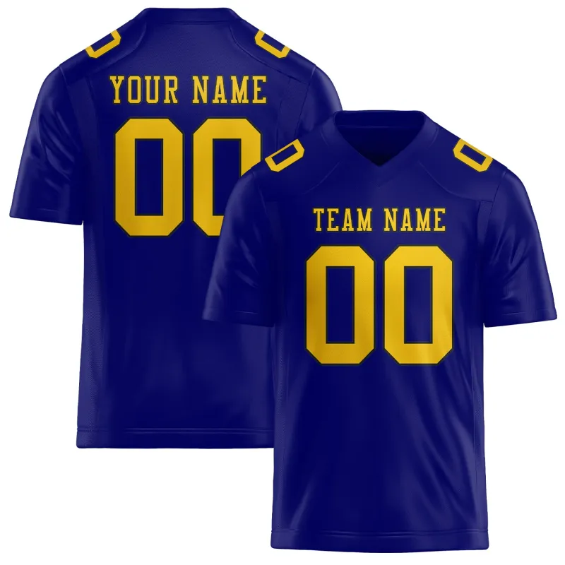 Custom Sky Blue Gold Football Jersey made by Tailorly