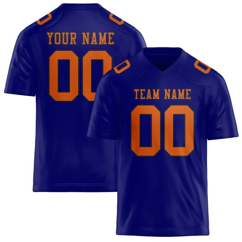 Custom Sky Blue Orange Football Jersey made by Tailorly