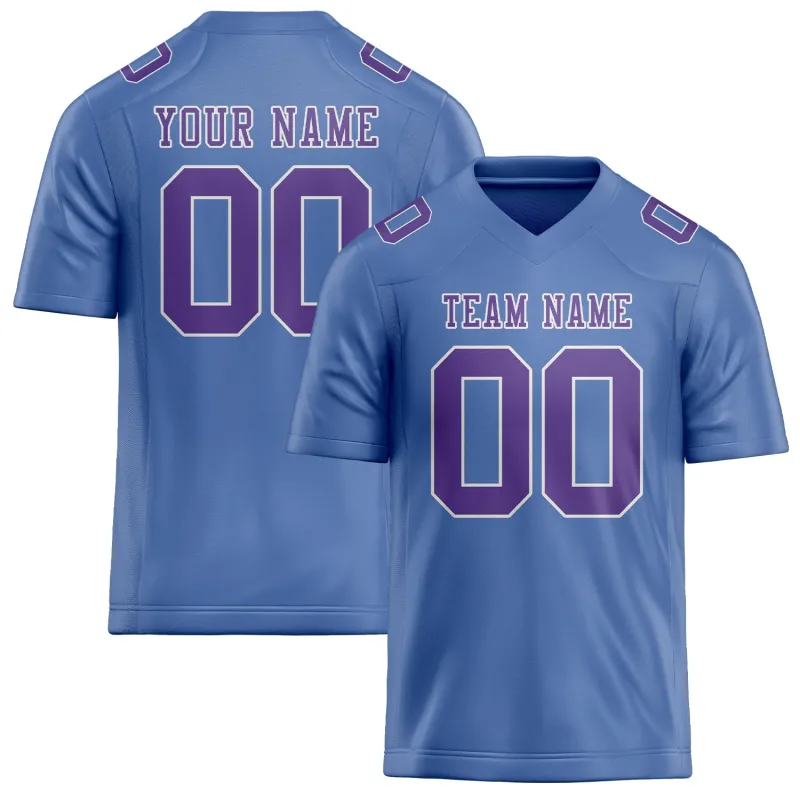 Custom Light Blue Light Purple Football Jersey made by Tailorly