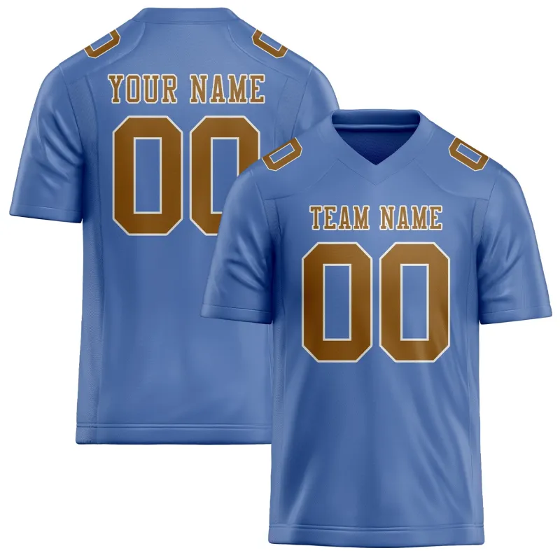 Custom Light Blue Khaki Football Jersey made by Tailorly
