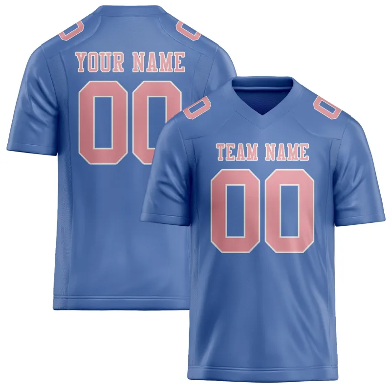 Custom Light Blue Light Pink Football Jersey made by Tailorly