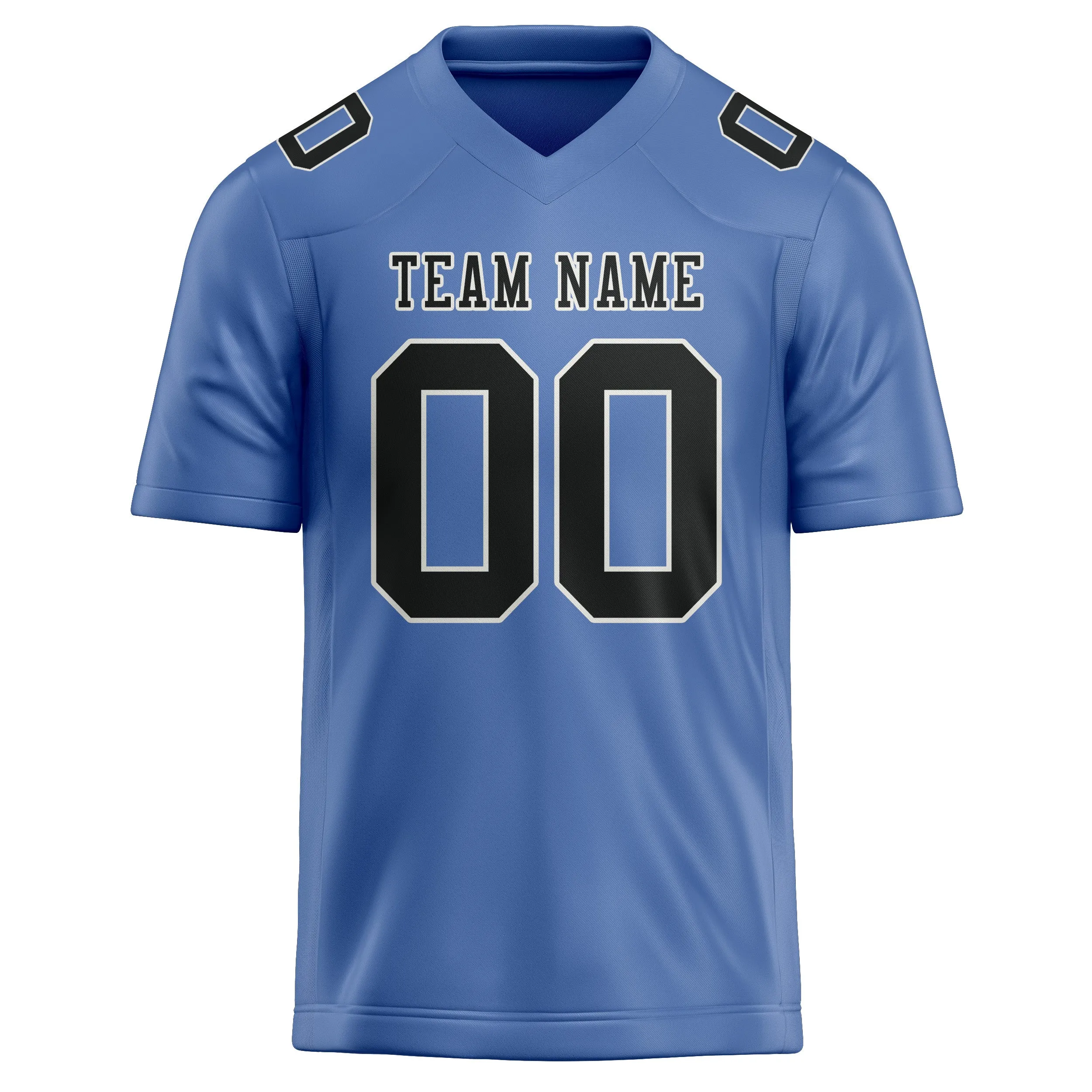 Custom Light Blue Black Football Jersey sold by Tailorly product image thumbnail 2