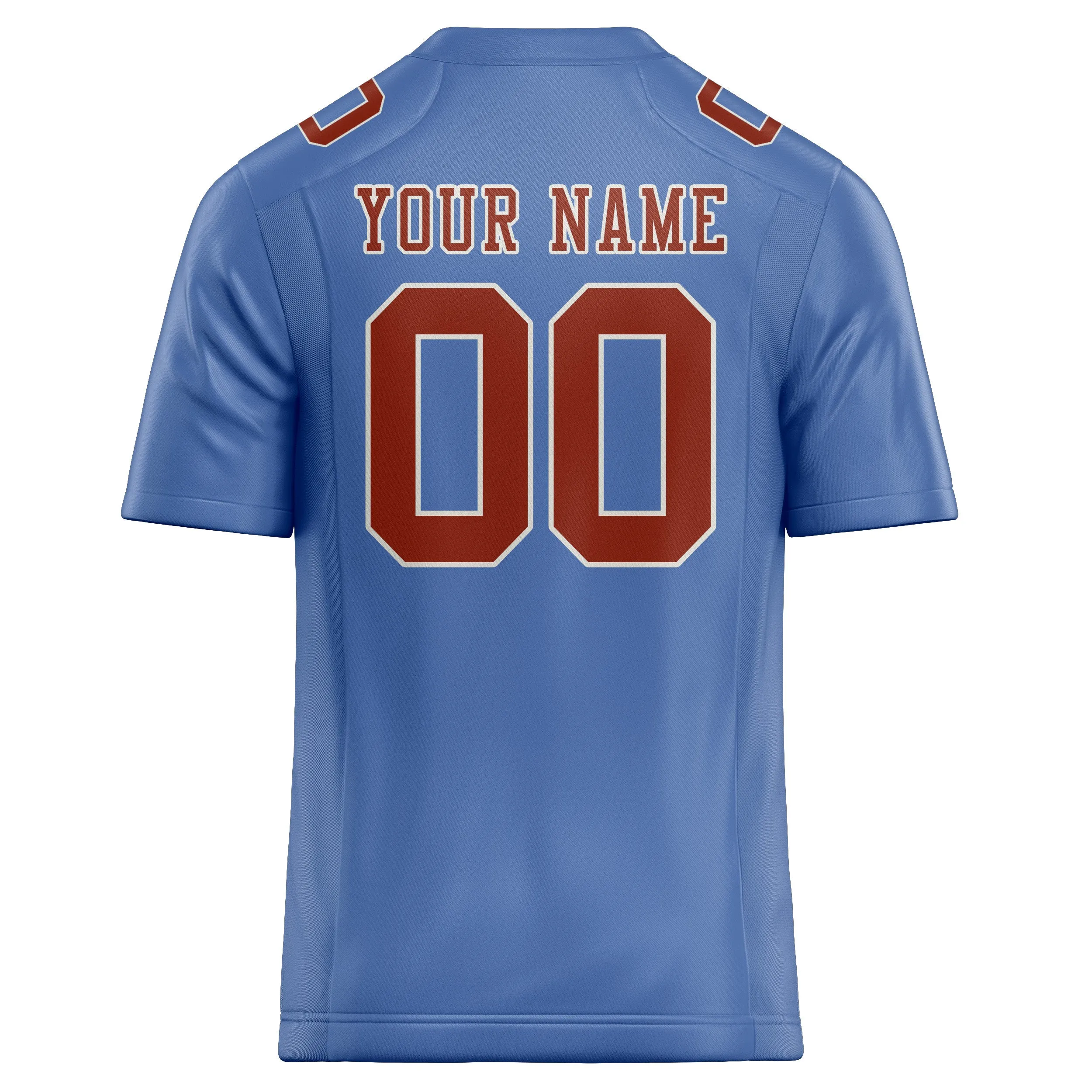 Custom Light Blue Coral Red Football Jersey sold by Tailorly product image thumbnail 3