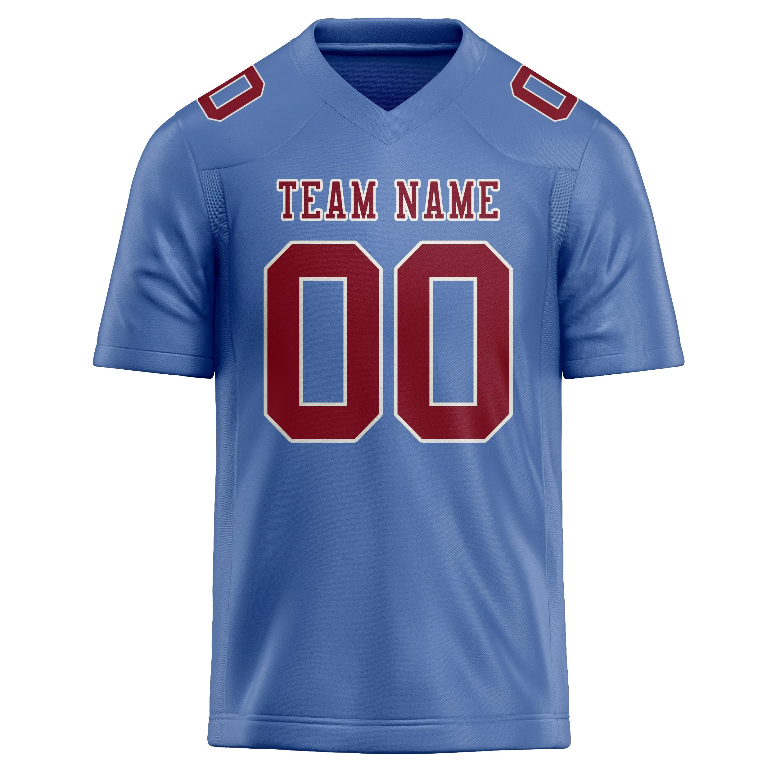 Custom Light Blue Crimson Red Football Jersey sold by Tailorly product image thumbnail 2
