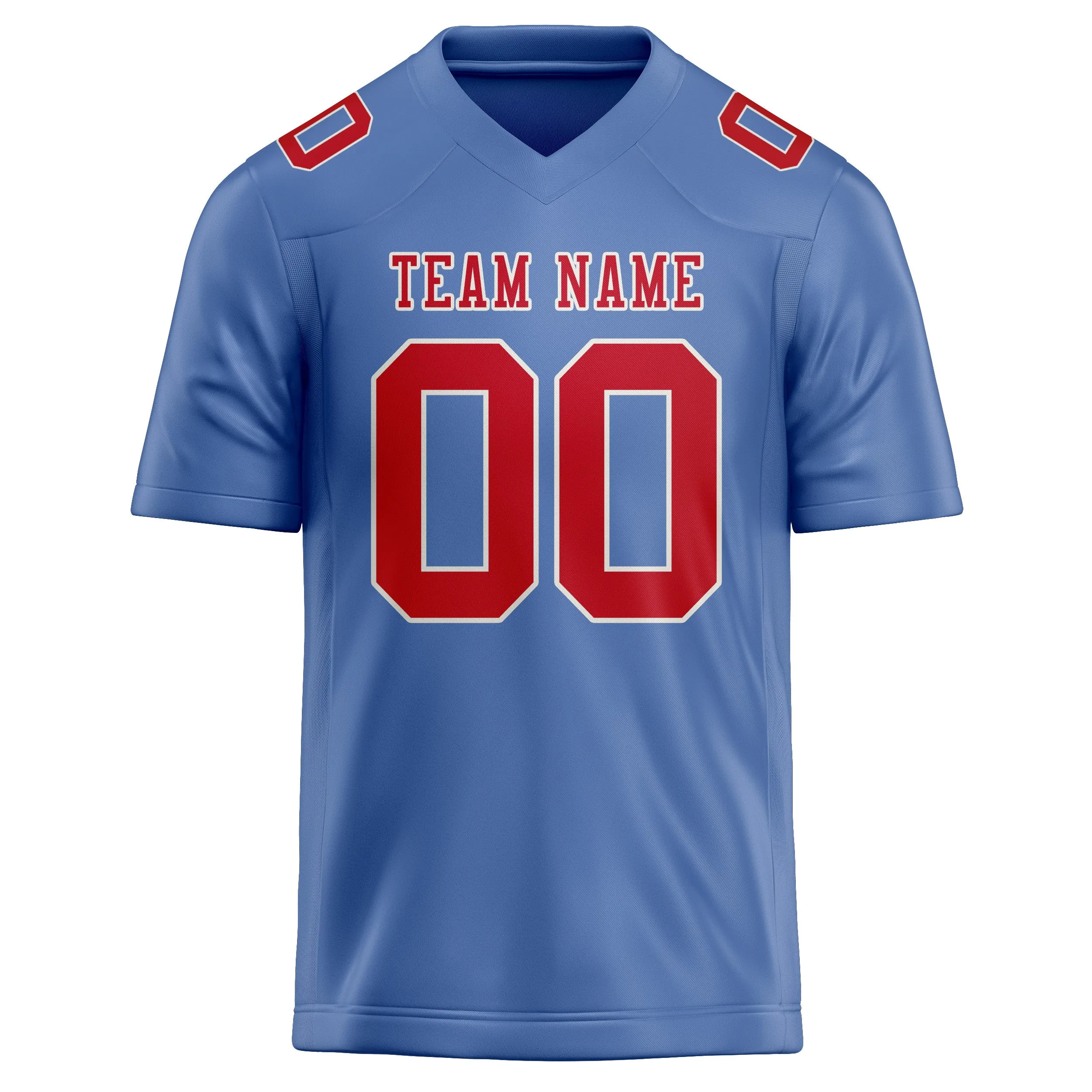Custom Light Blue Red Football Jersey sold by Tailorly product image thumbnail 2