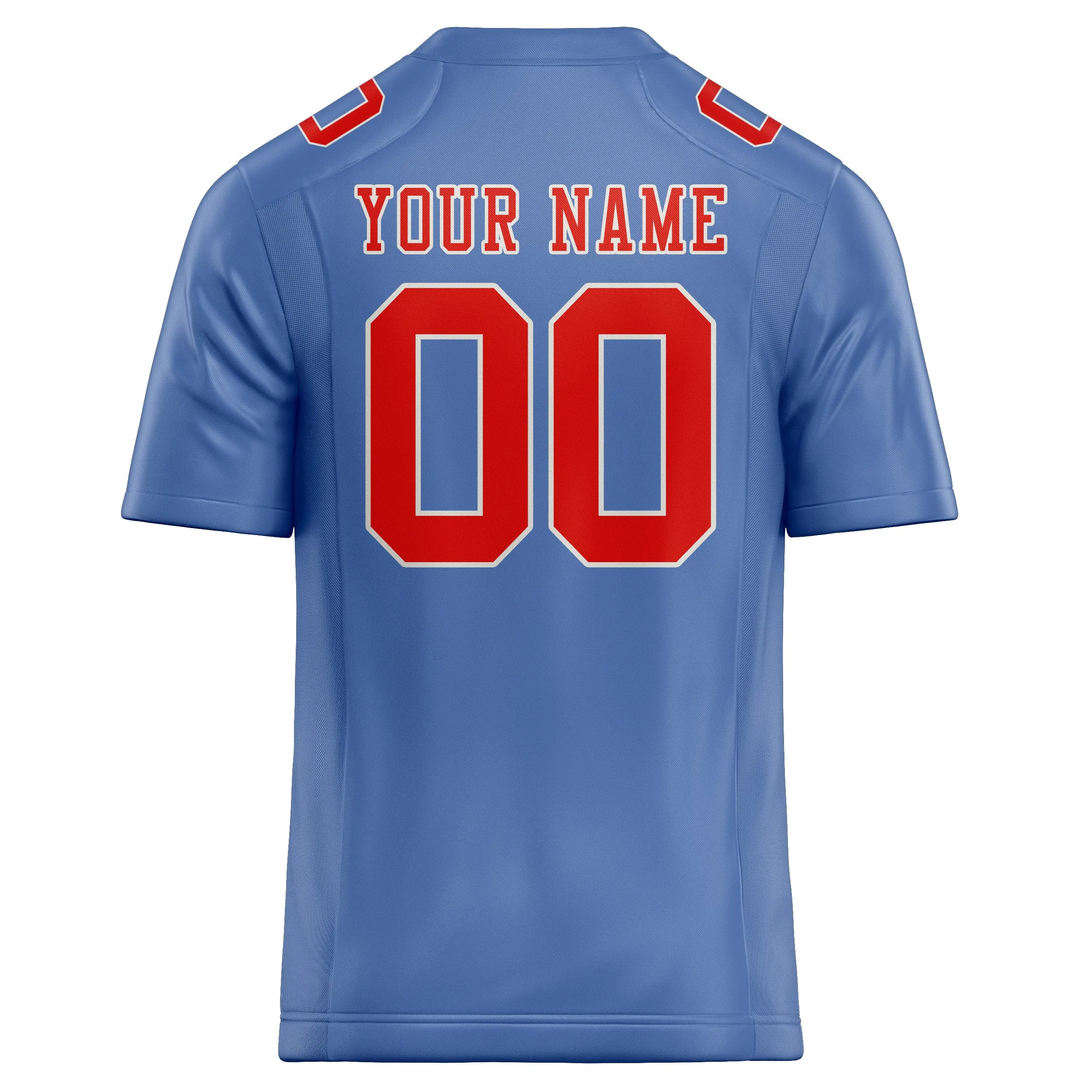 Custom Light Blue Orange Red Football Jersey sold by Tailorly product image thumbnail 3