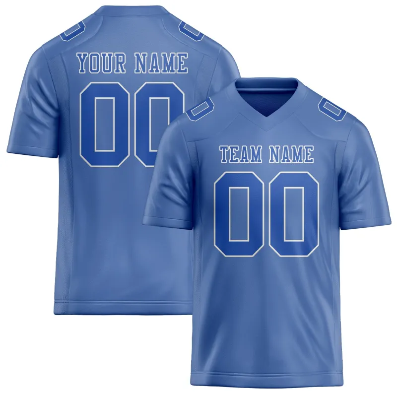 Custom Light Blue Sky Blue Football Jersey made by Tailorly