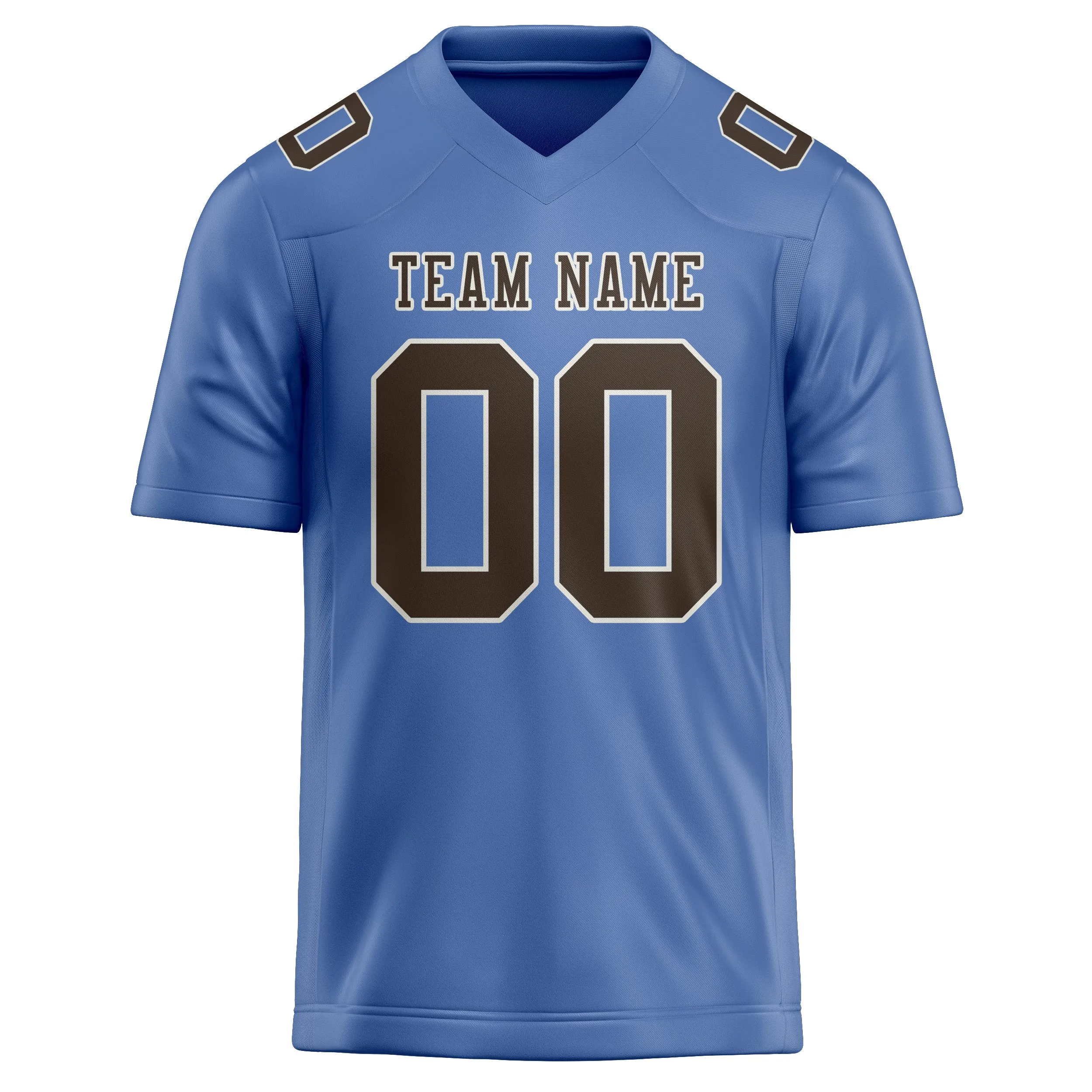 Custom Light Blue Brown Football Jersey sold by Tailorly product image thumbnail 2