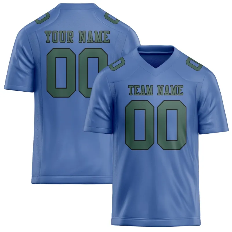 Custom Light Blue Blue Green Football Jersey made by Tailorly