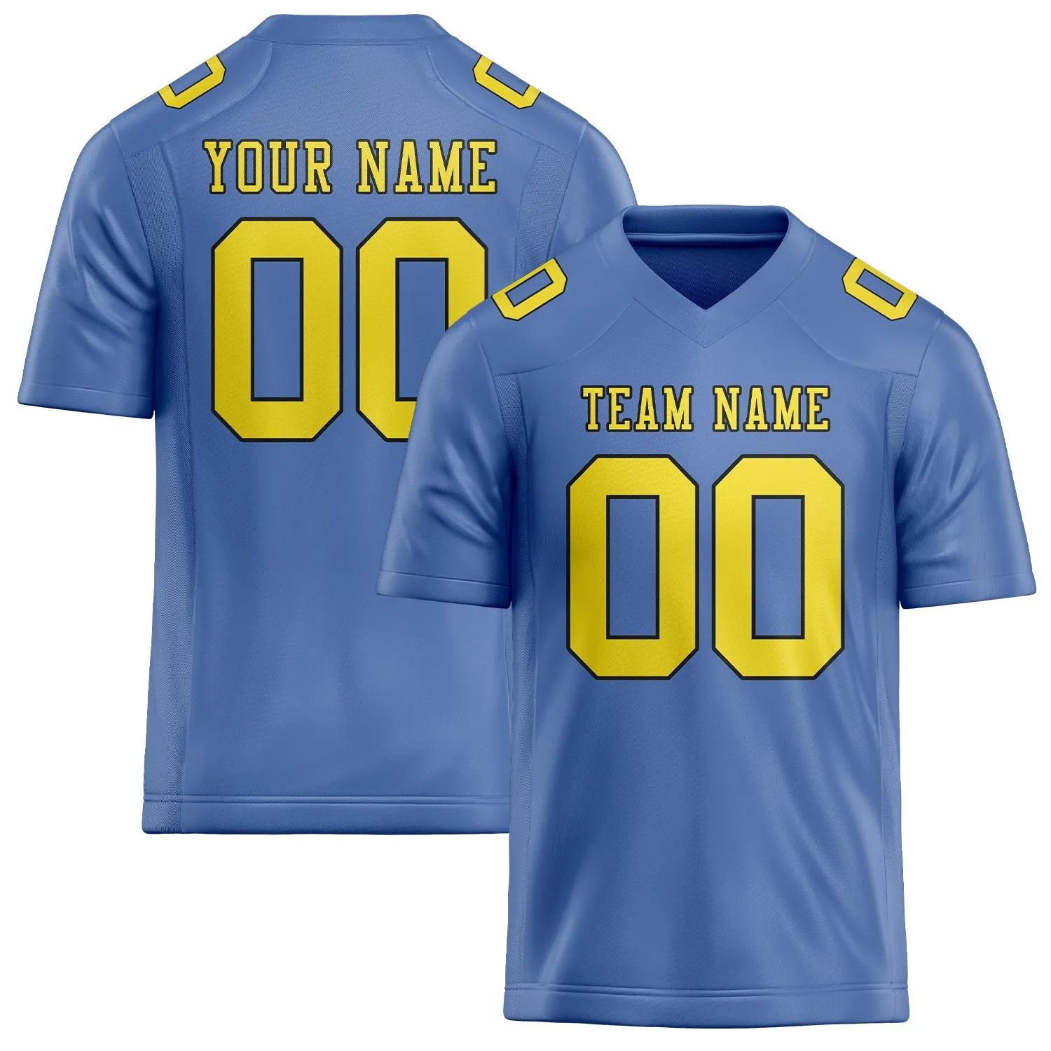 Custom Light Blue Light Yellow Football Jersey sold by Tailorly