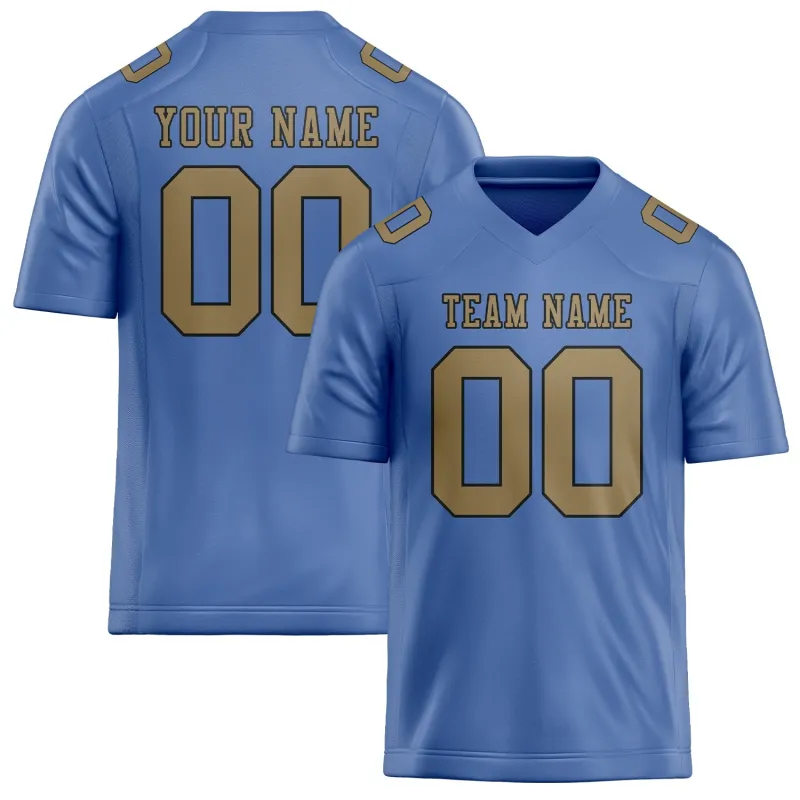 Custom Light Blue Light Khaki Football Jersey made by Tailorly