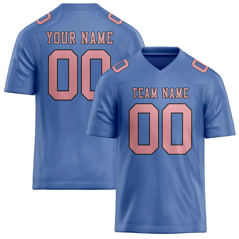 Custom Light Blue Light Pink Football Jersey made by Tailorly
