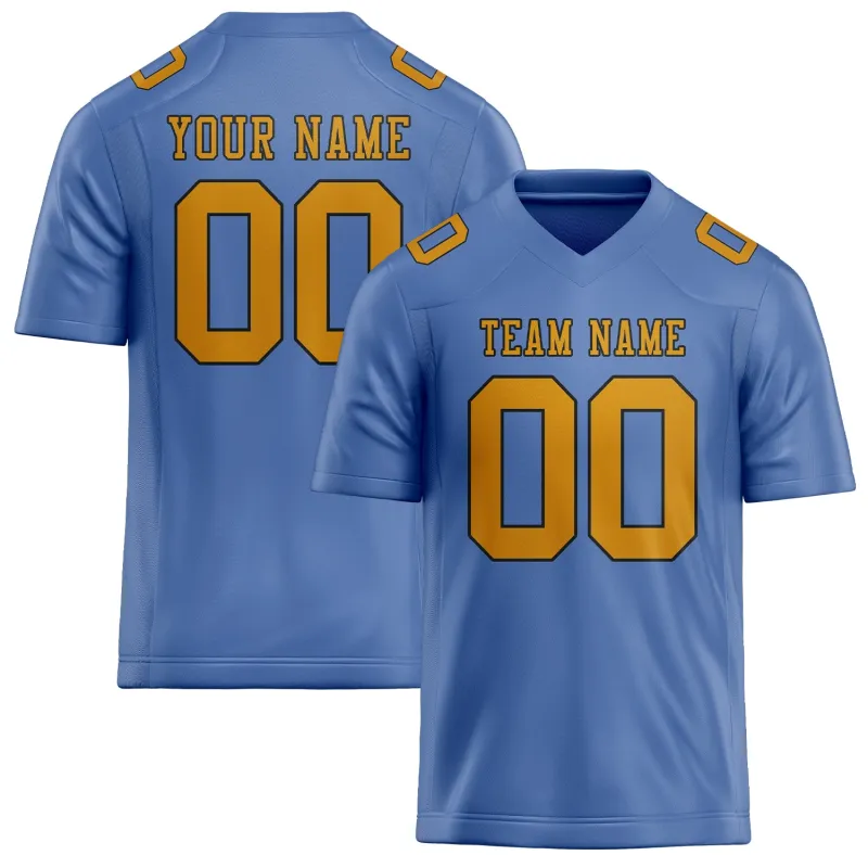 Custom Light Blue Yellow Football Jersey made by Tailorly