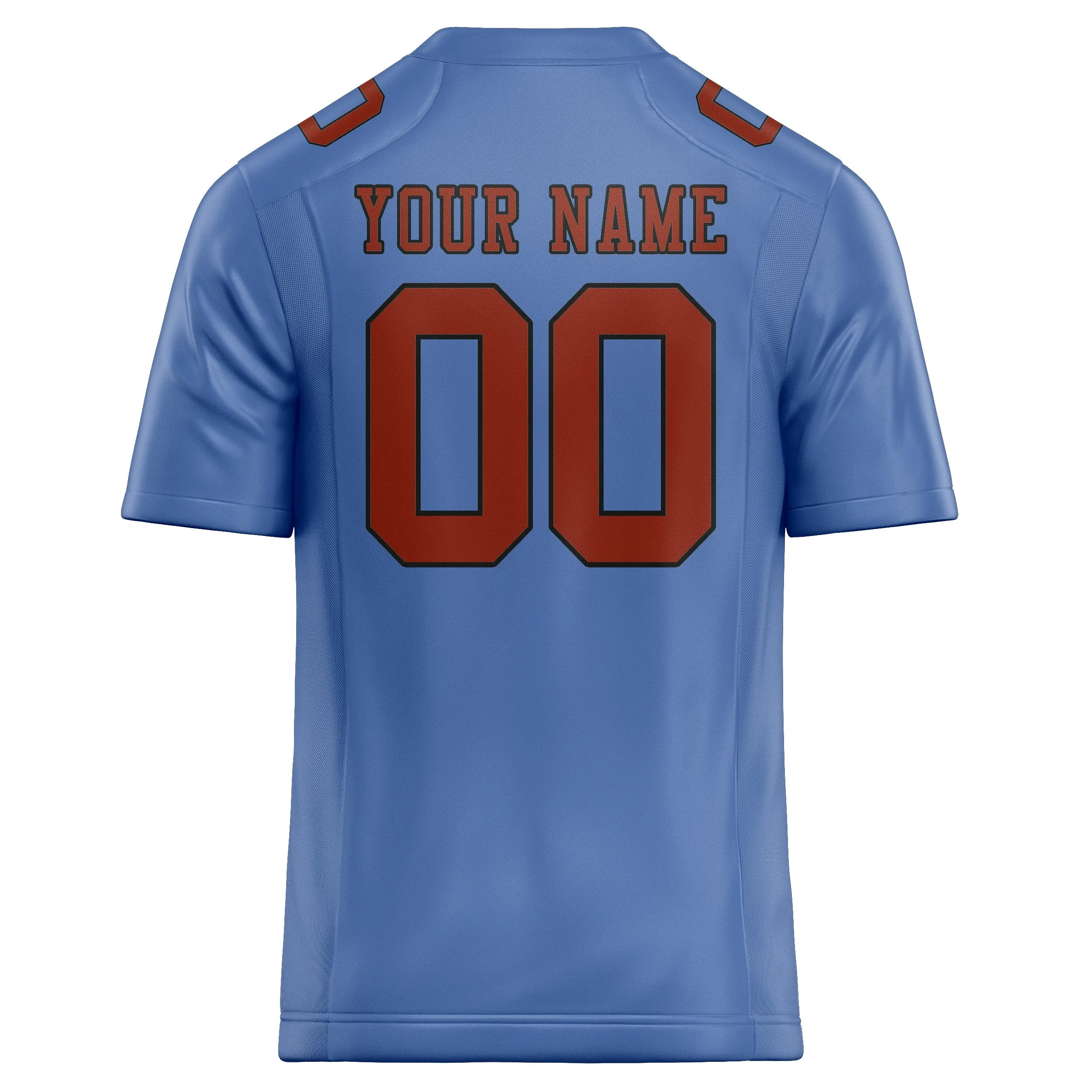 Custom Light Blue Coral Red Football Jersey sold by Tailorly product image thumbnail 3