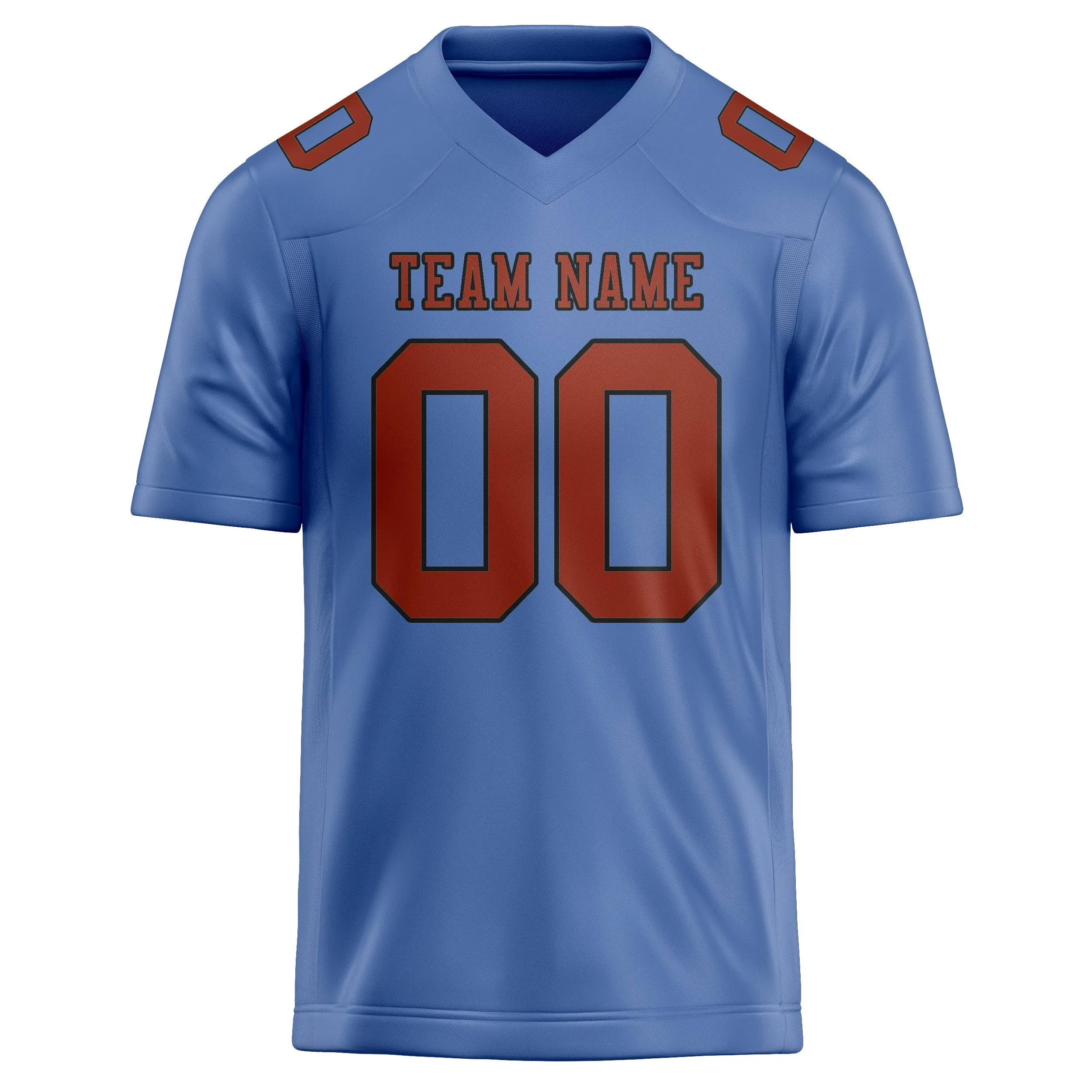 Custom Light Blue Coral Red Football Jersey sold by Tailorly product image thumbnail 2