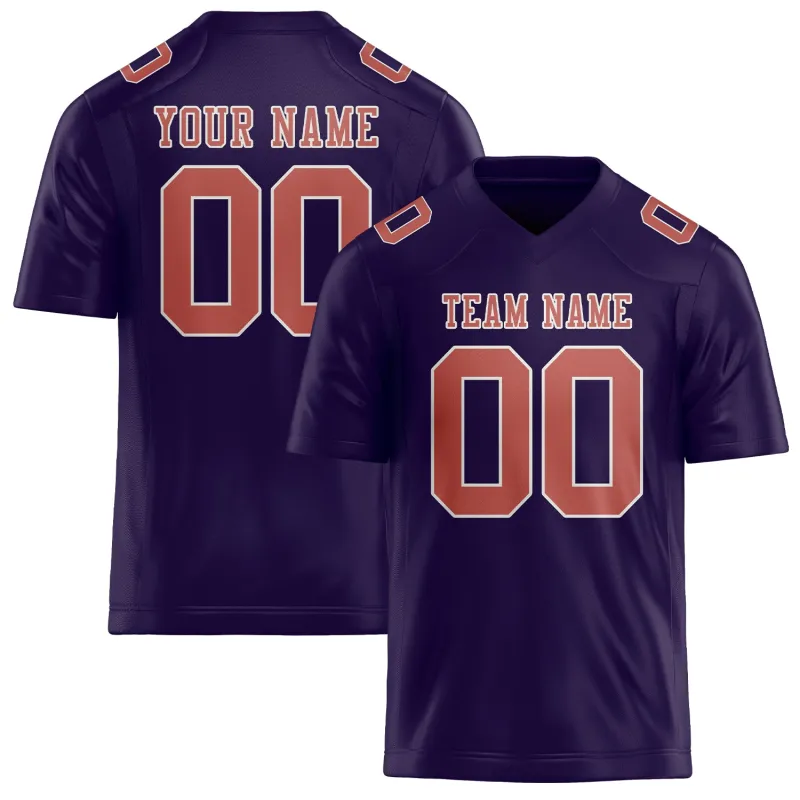 Custom Purple Copper Rose Football Jersey made by Tailorly