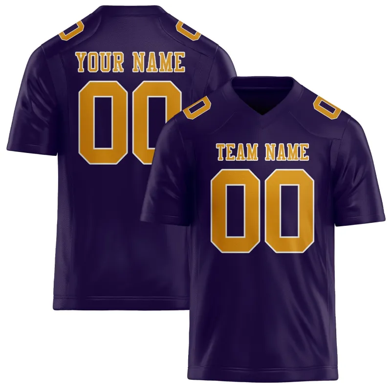 Custom Purple Yellow Football Jersey made by Tailorly
