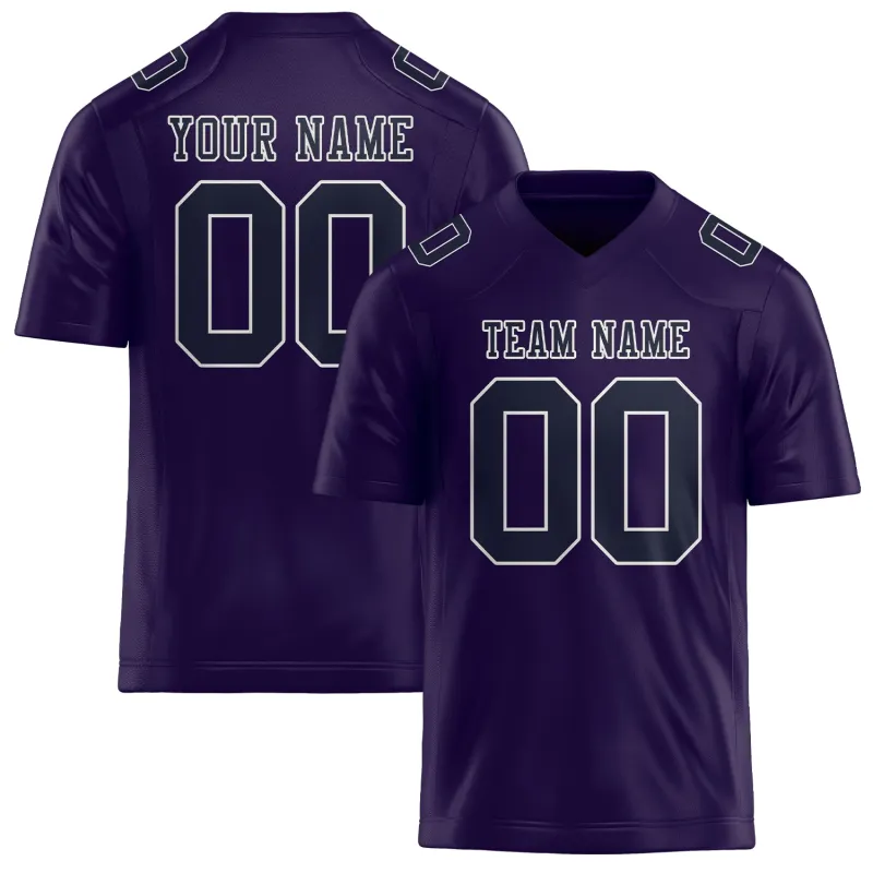 Custom Purple Navy Football Jersey made by Tailorly