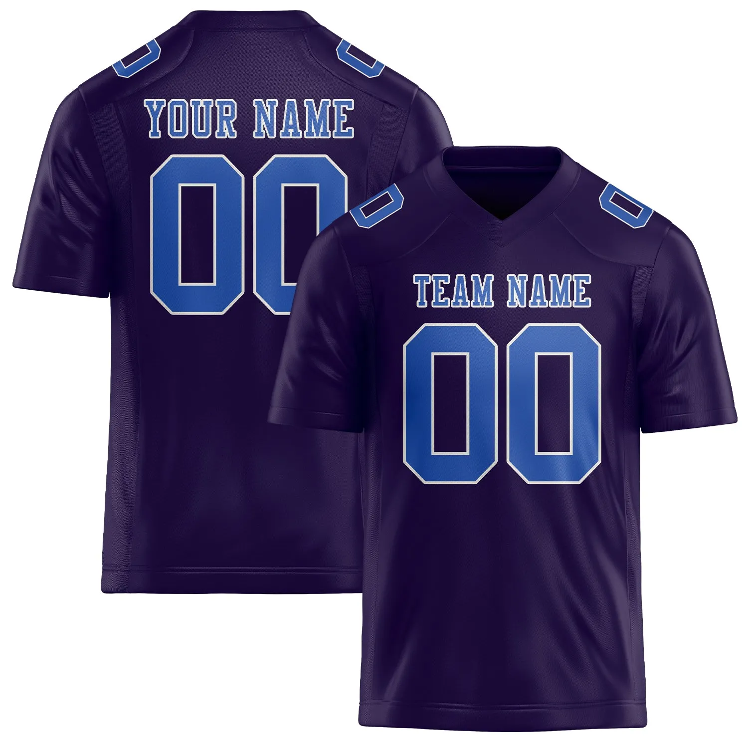 Custom Purple Sky Blue Football Jersey sold by Tailorly