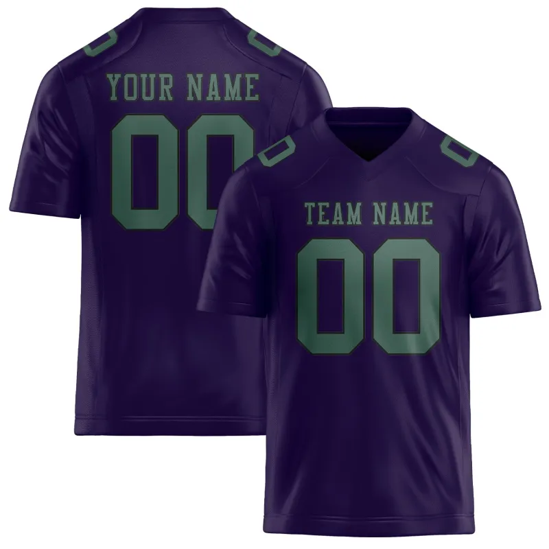Custom Purple Blue Green Football Jersey made by Tailorly