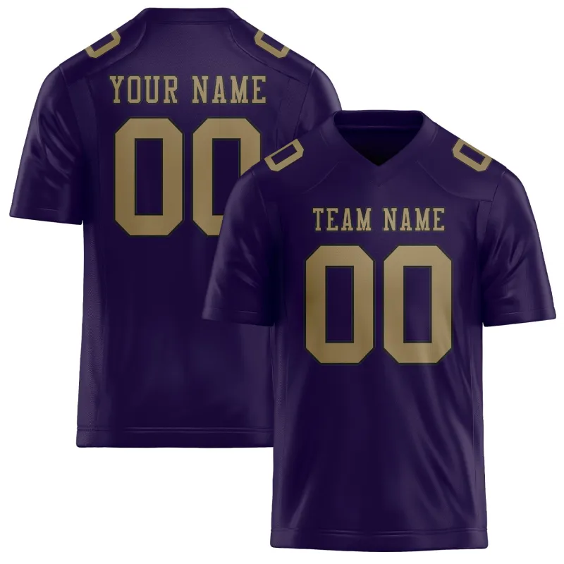 Custom Purple Light Khaki Football Jersey made by Tailorly