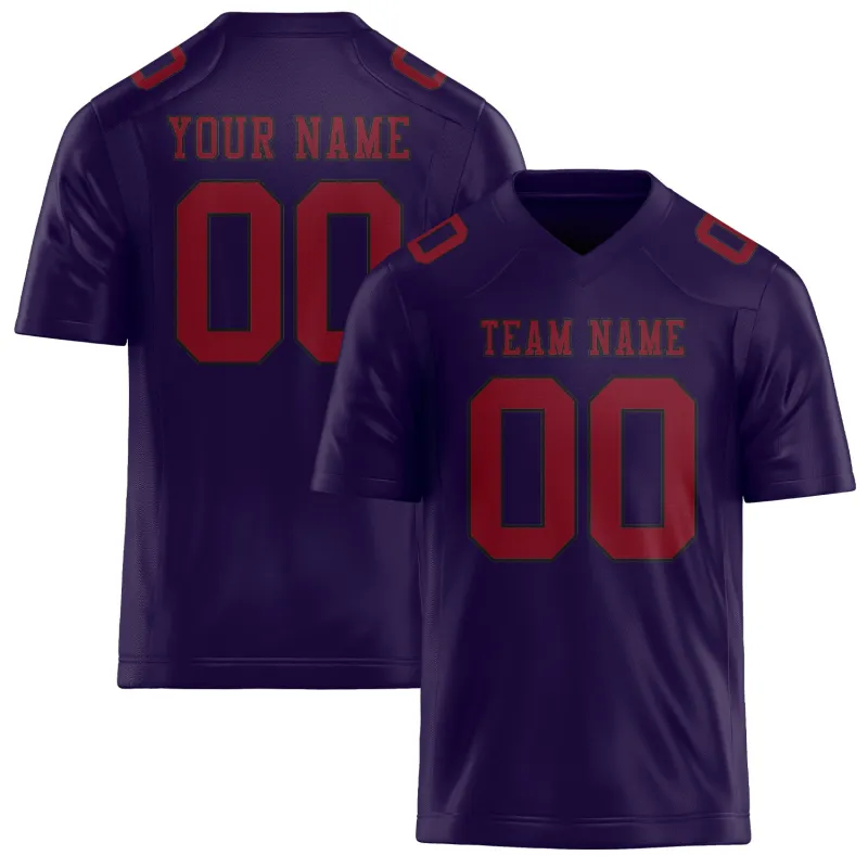 Custom Purple Crimson Red Football Jersey made by Tailorly
