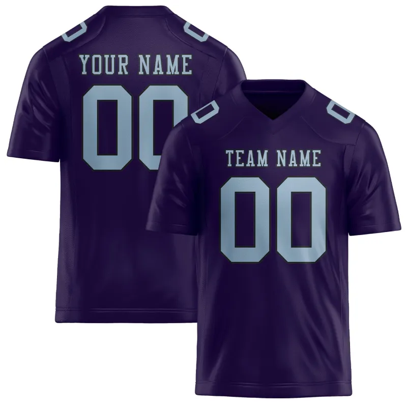 Custom Purple Light Blue Football Jersey made by Tailorly